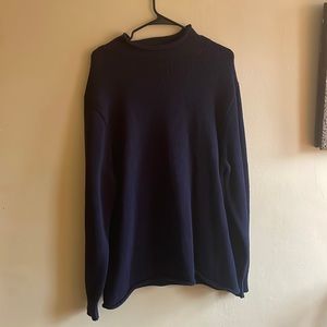 J. Crew Blue Rollneck Mock Neck Sweater XL
